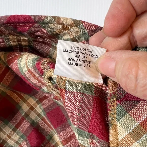 Longaberger Orchard Park Plaid 2001 Large Easter Basket Liner - Picture 5 of 12